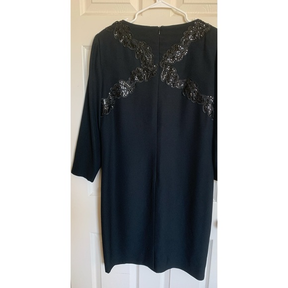 Vintage Carolina Herrera Mini Cocktail Dress With Sequins Size 14 - Picture 2 of 5